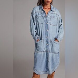 Anthropologie Pilcro Denim Button-Up Shirt Dress S